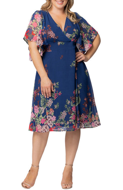 Dressbarn New | Twilight Garden Border Breezy Border Print Cocktail Dress - Plus