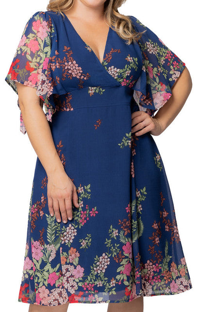 Dressbarn New | Twilight Garden Border Breezy Border Print Cocktail Dress - Plus