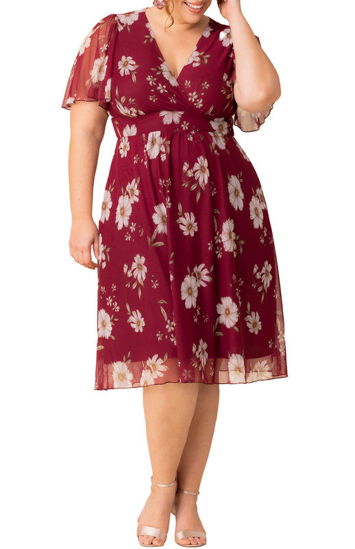 Dressbarn Trending | Margot Mesh Cocktail Dress, Floral  - Plus