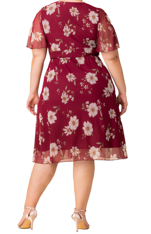 Dressbarn Trending | Margot Mesh Cocktail Dress, Floral  - Plus