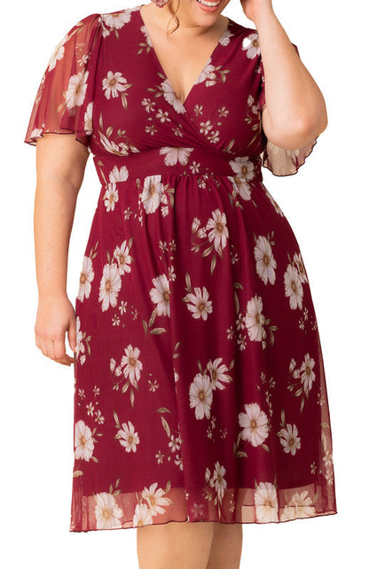 Dressbarn Trending | Margot Mesh Cocktail Dress, Floral  - Plus