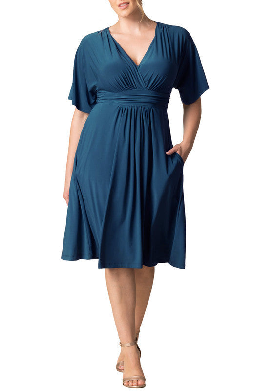 Dressbarn Recommended | Gia Midi Dress, Teal - Plus
