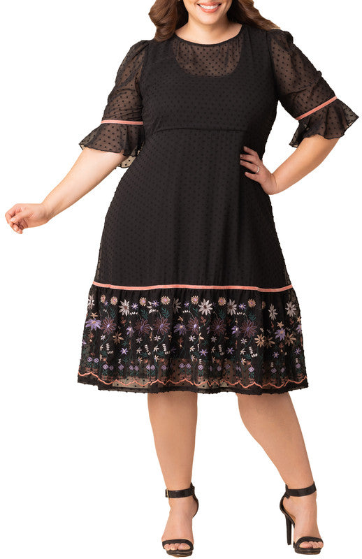 Dressbarn Popular | Wildflowers Mesmerizing Embroidered Cocktail Dress - Plus