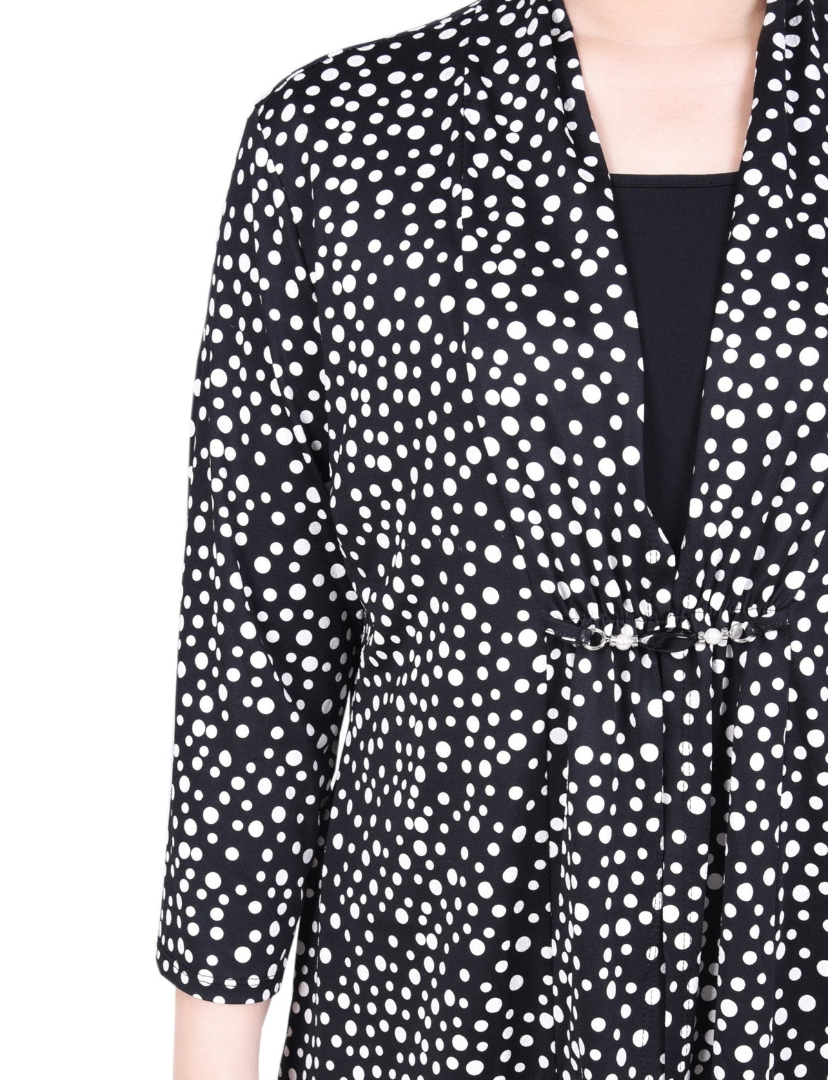 Dressbarn Premium | Puff Print 3/4 Sleeve Two-Fer Top - Petite
