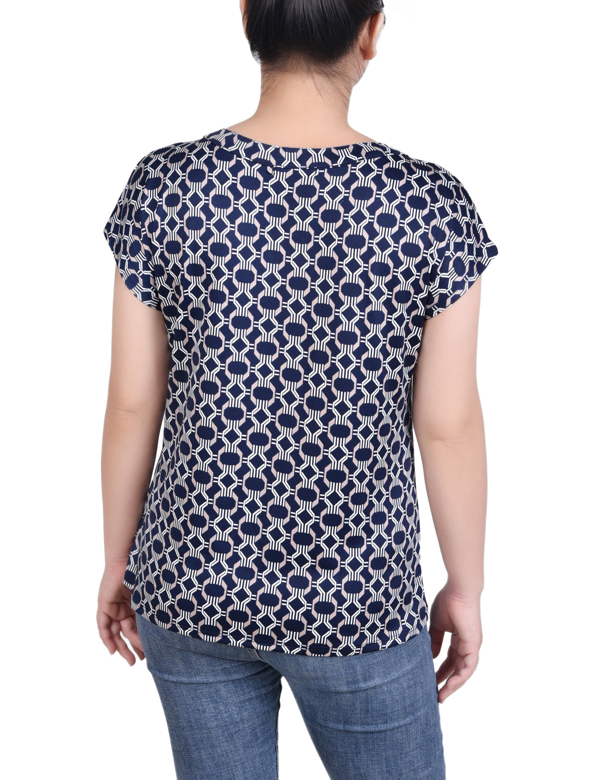 Dressbarn Featured | Short Extended-Sleeve Grommet Neck Knit Top - Petite