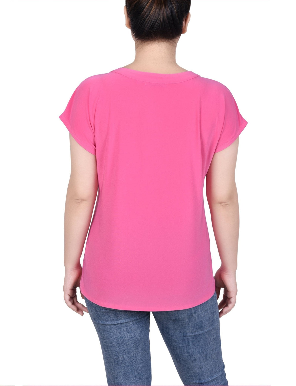 Dressbarn Featured | Short Extended-Sleeve Grommet Neck Knit Top - Petite
