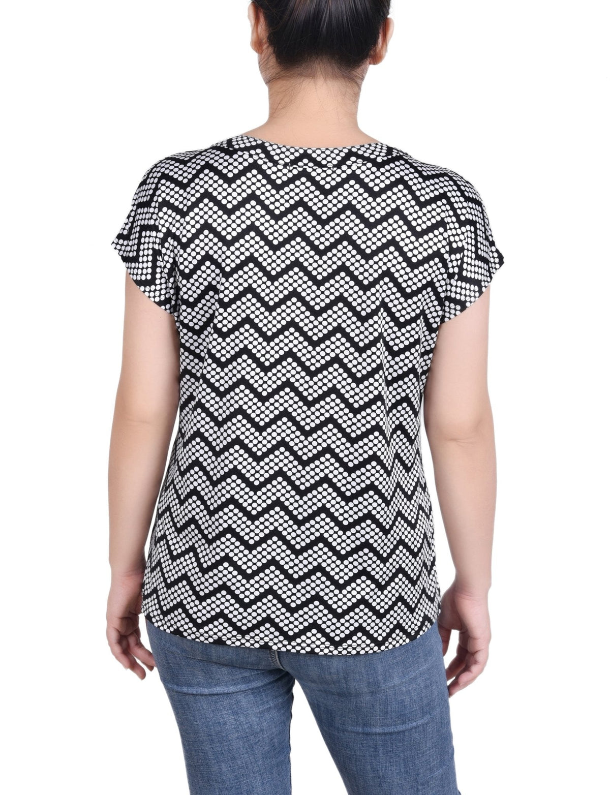Dressbarn Featured | Short Extended-Sleeve Grommet Neck Knit Top - Petite
