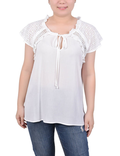Dressbarn Trending | Eyelet Sleeve Blouse - Petite