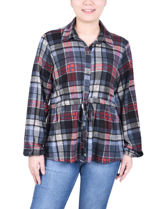 Dressbarn Featured | Long Dolman Sleeve Drawstring-Waist Tunic Top - Petite