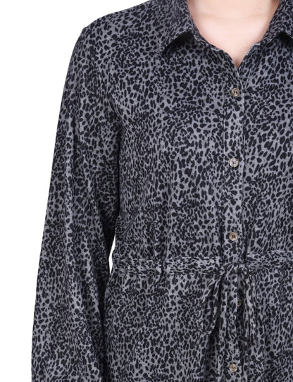 Dressbarn Featured | Long Dolman Sleeve Drawstring-Waist Tunic Top - Petite