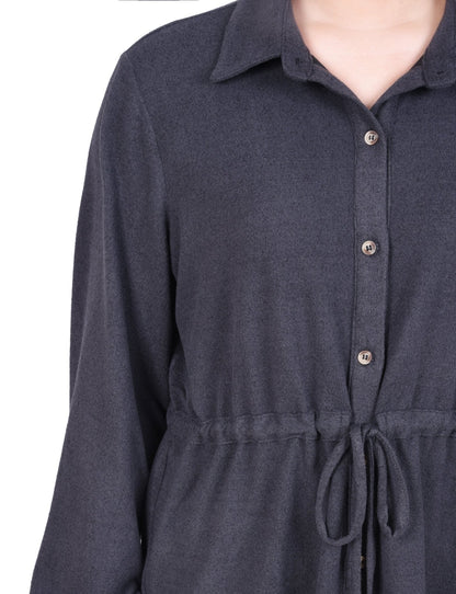 Dressbarn Featured | Long Dolman Sleeve Drawstring-Waist Tunic Top - Petite