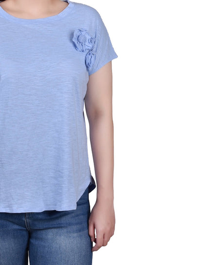 Dressbarn Popular | Short Sleeve Slub Knit Top - Petite