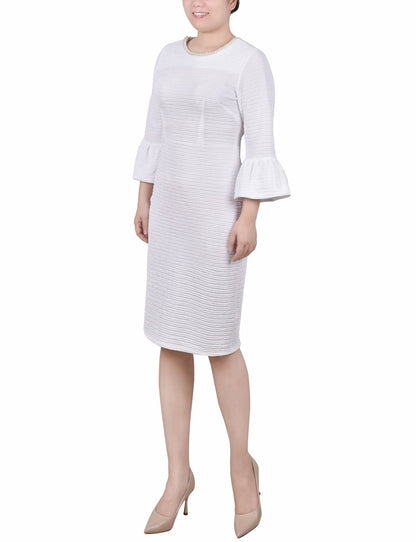 Dressbarn Trending | 3/4 Length Pearl Detail Dress - Petite