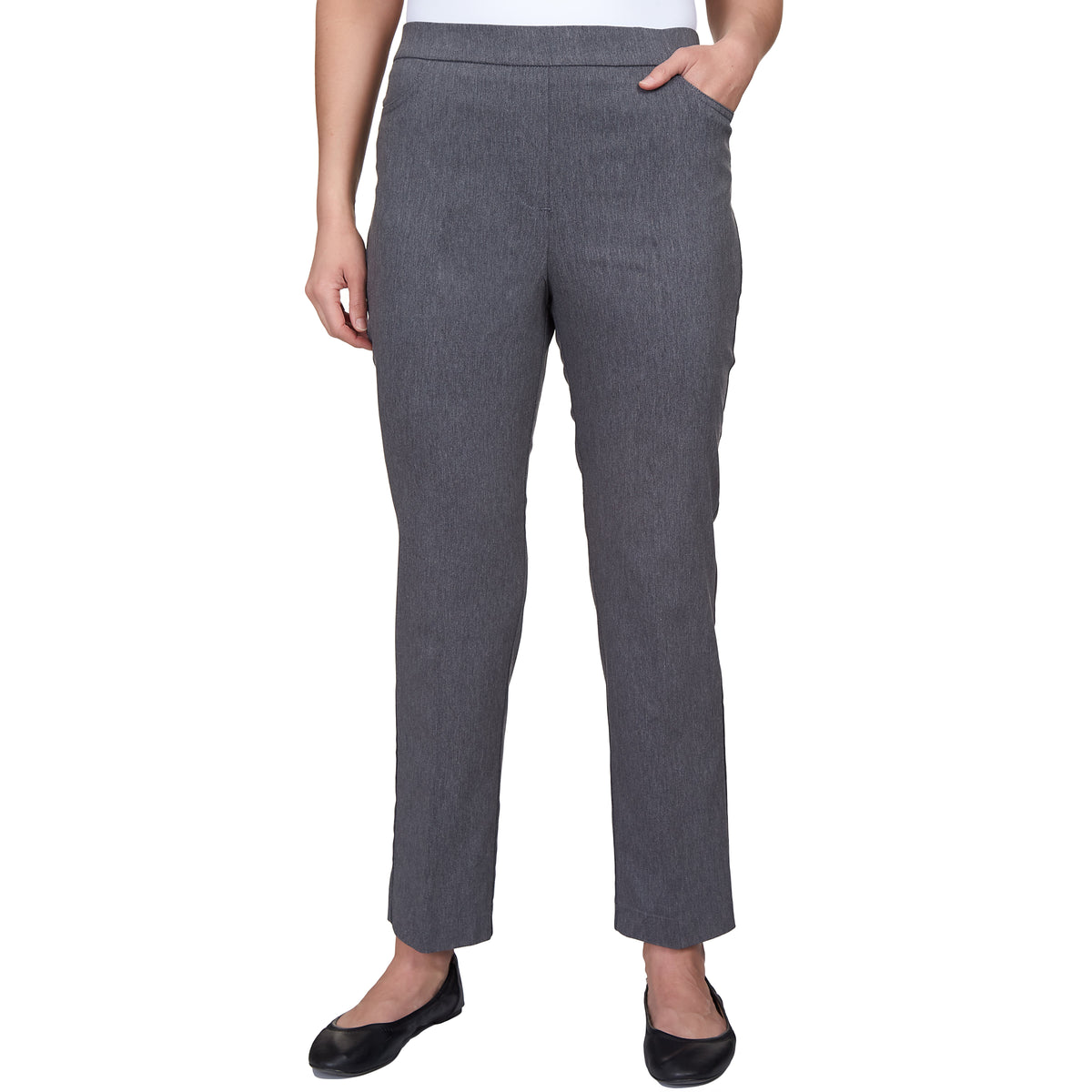 Dressbarn Recommended | Alfred Dunner Classic Allure Fit Proportioned Pant with Elastic Comfort Waistband Short Length, Petite