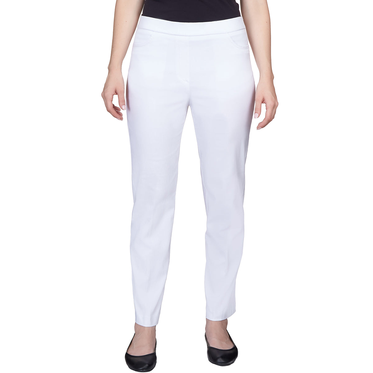 Dressbarn Recommended | Alfred Dunner Classic Allure Fit Proportioned Pant with Elastic Comfort Waistband Short Length, Petite
