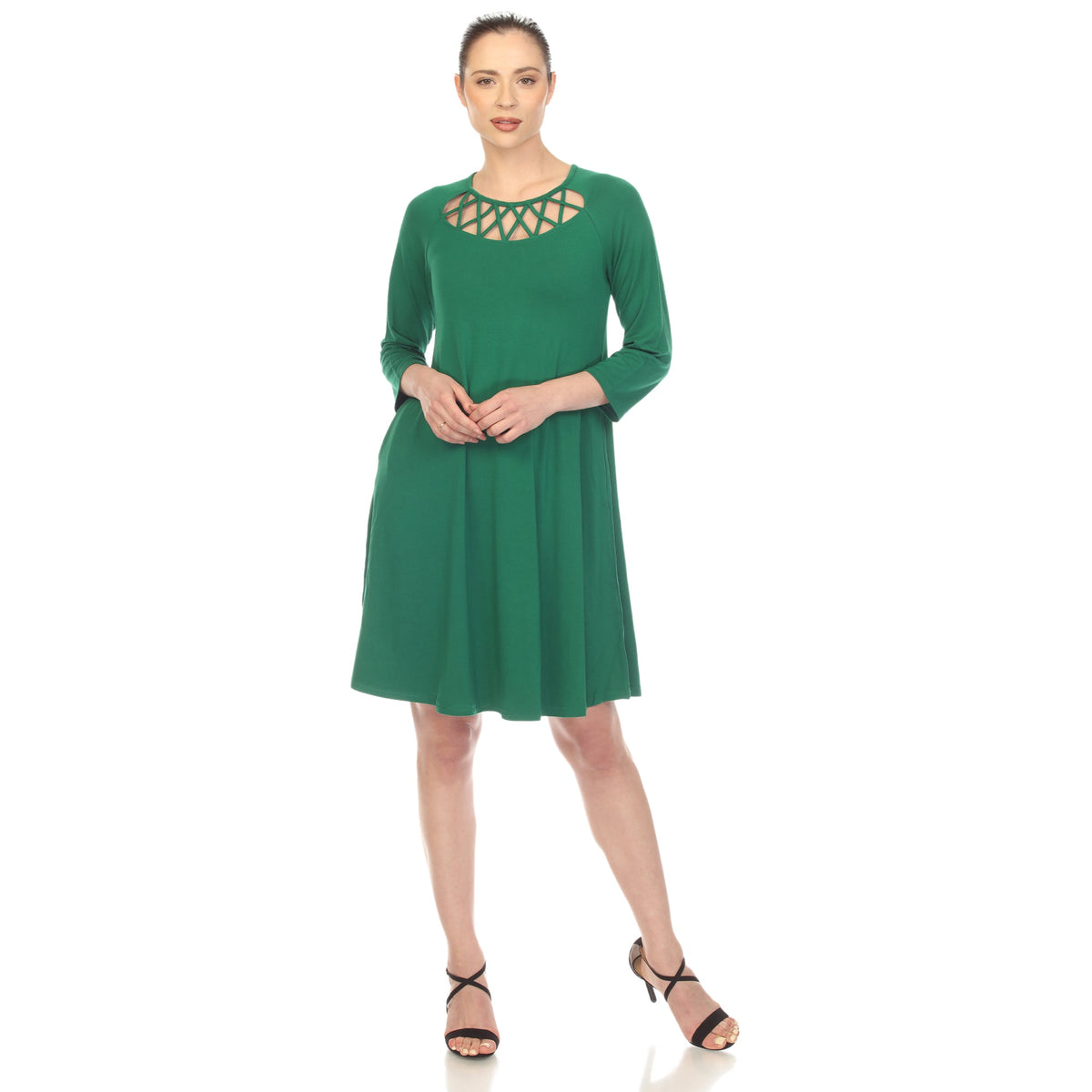 Dressbarn Best Seller | Criss Cross Neckline Swing Midi Dress