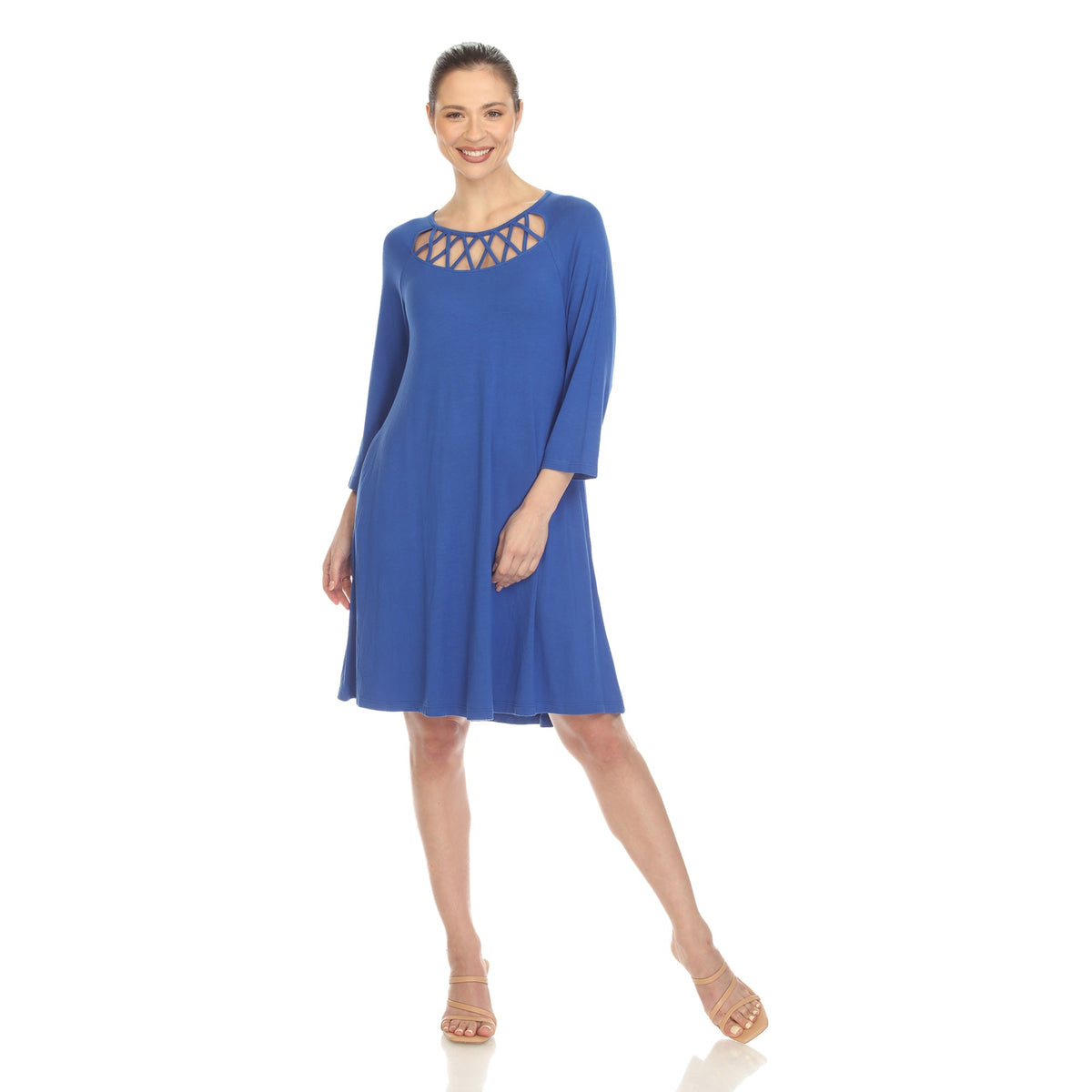 Dressbarn Best Seller | Criss Cross Neckline Swing Midi Dress