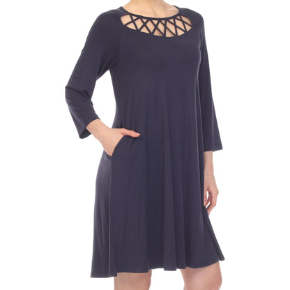 Dressbarn Best Seller | Criss Cross Neckline Swing Midi Dress