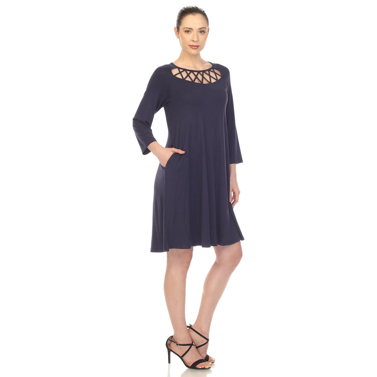 Dressbarn Best Seller | Criss Cross Neckline Swing Midi Dress
