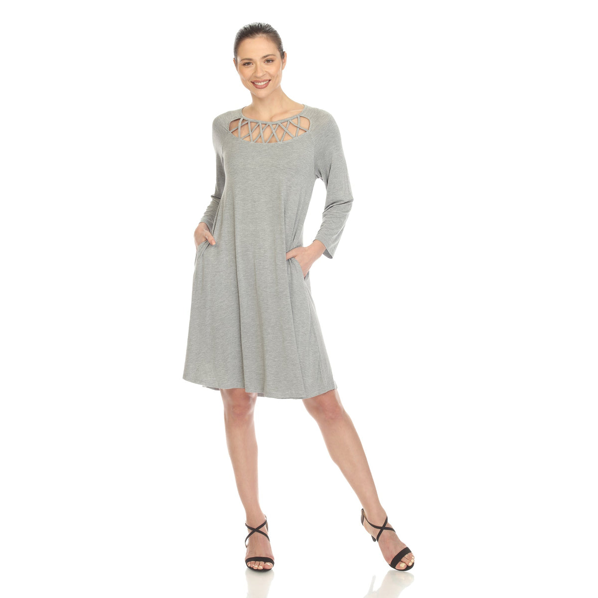 Dressbarn Best Seller | Criss Cross Neckline Swing Midi Dress