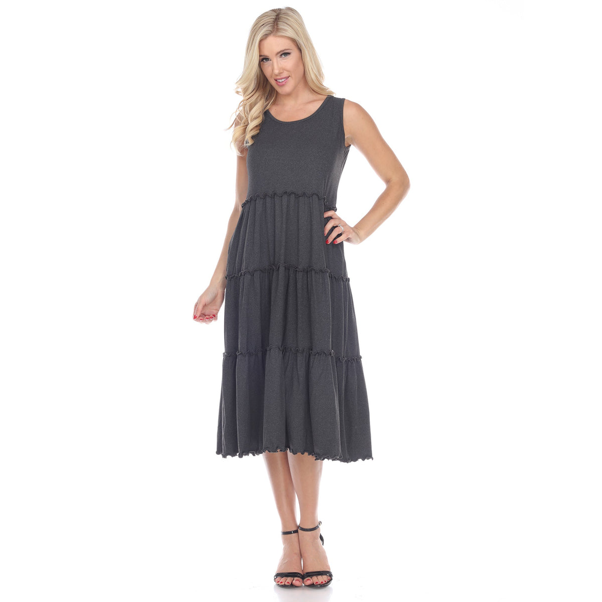 Dressbarn Recommended | Scoop Neck Tiered Midi Dress
