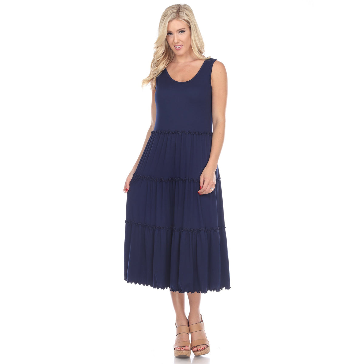 Dressbarn Recommended | Scoop Neck Tiered Midi Dress