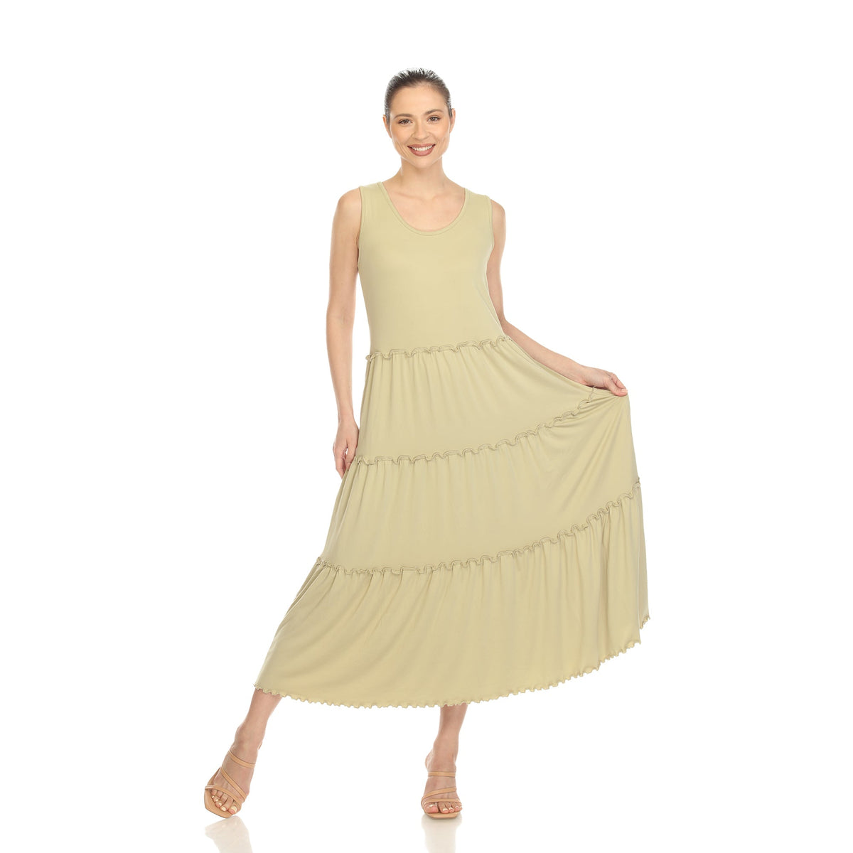 Dressbarn Recommended | Scoop Neck Tiered Midi Dress