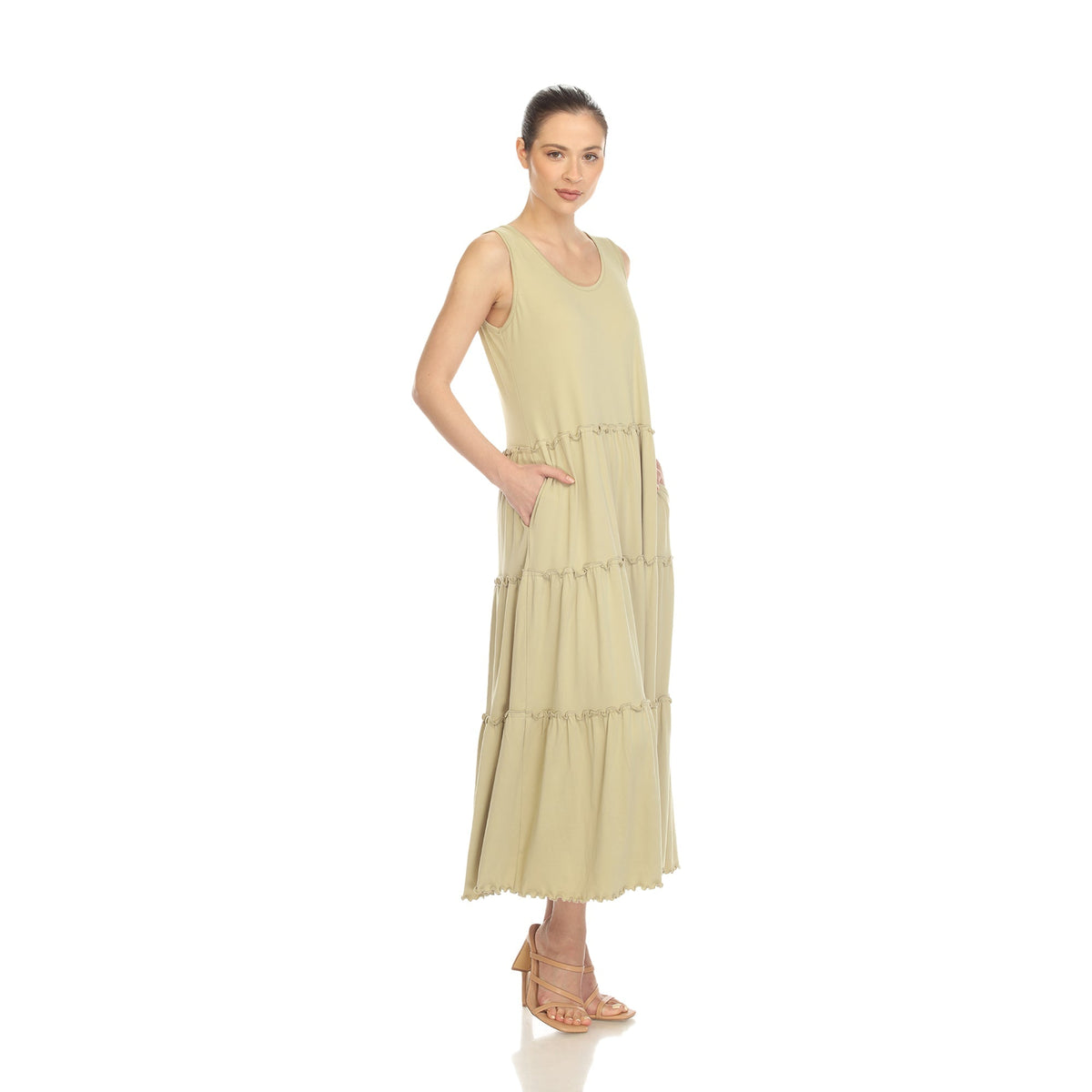 Dressbarn Recommended | Scoop Neck Tiered Midi Dress