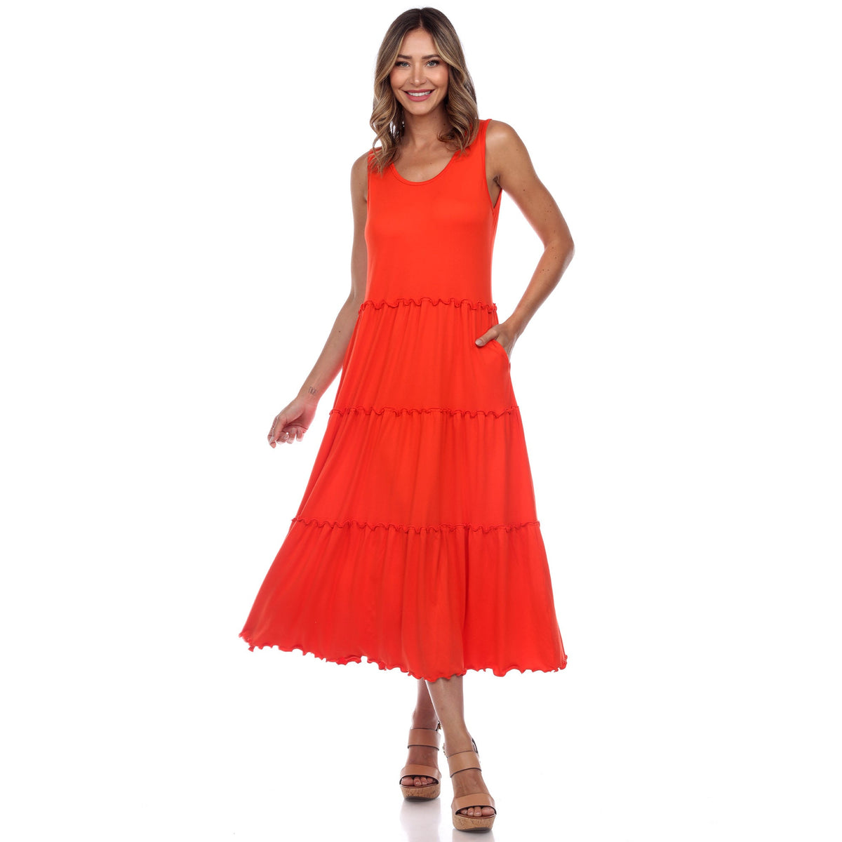 Dressbarn Recommended | Scoop Neck Tiered Midi Dress