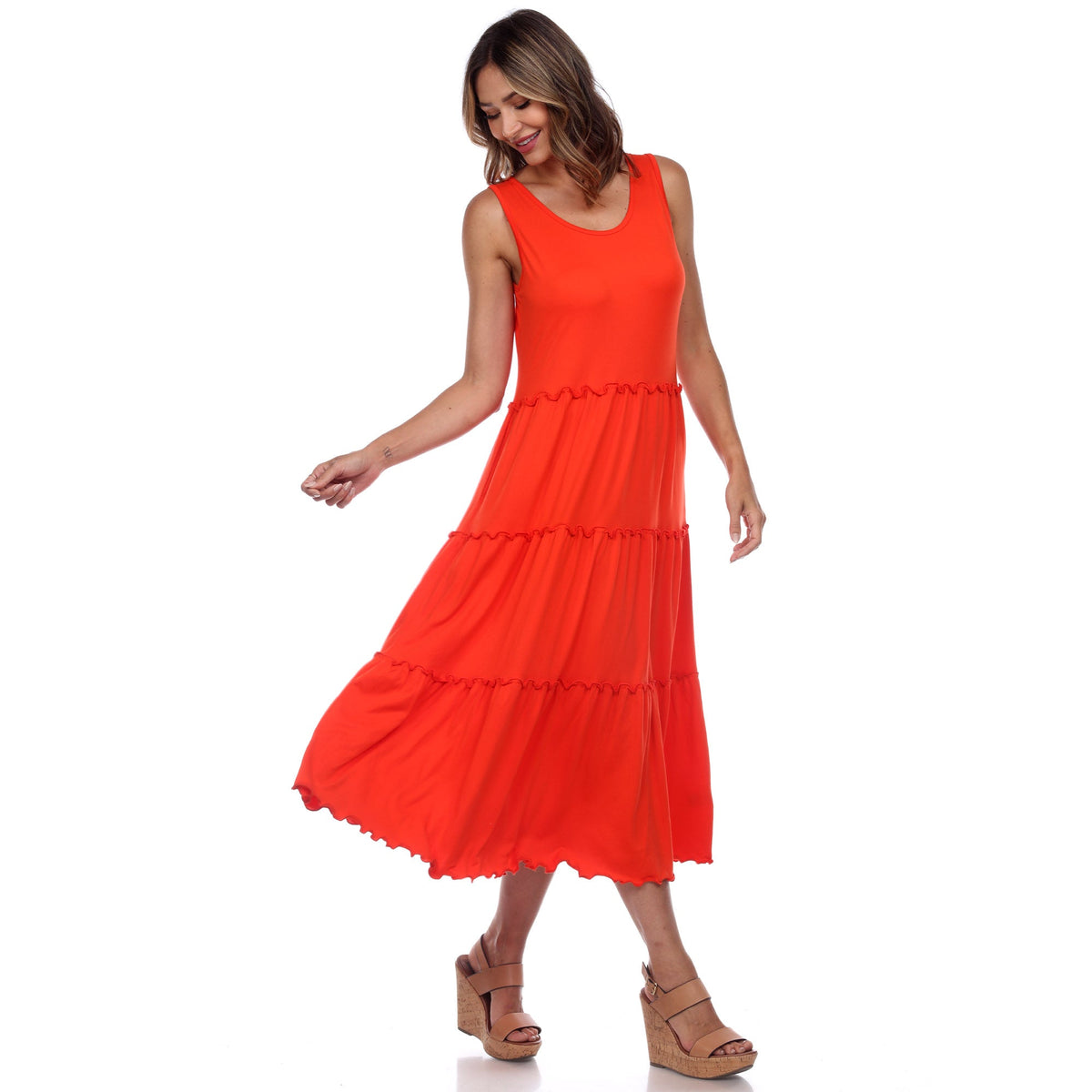 Dressbarn Recommended | Scoop Neck Tiered Midi Dress