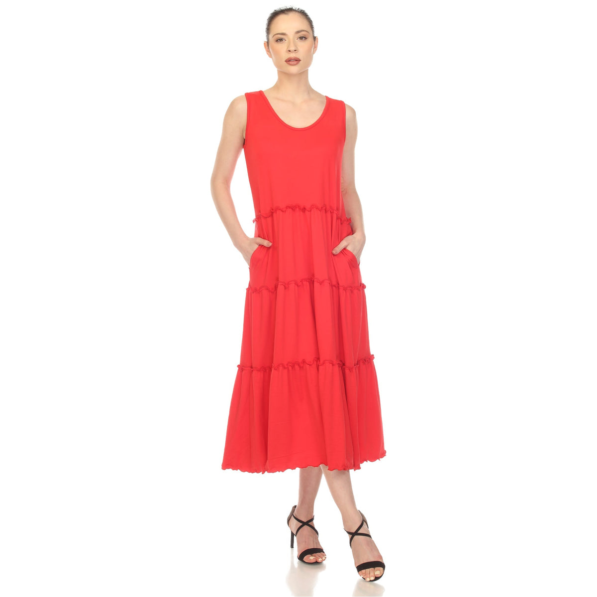 Dressbarn Recommended | Scoop Neck Tiered Midi Dress