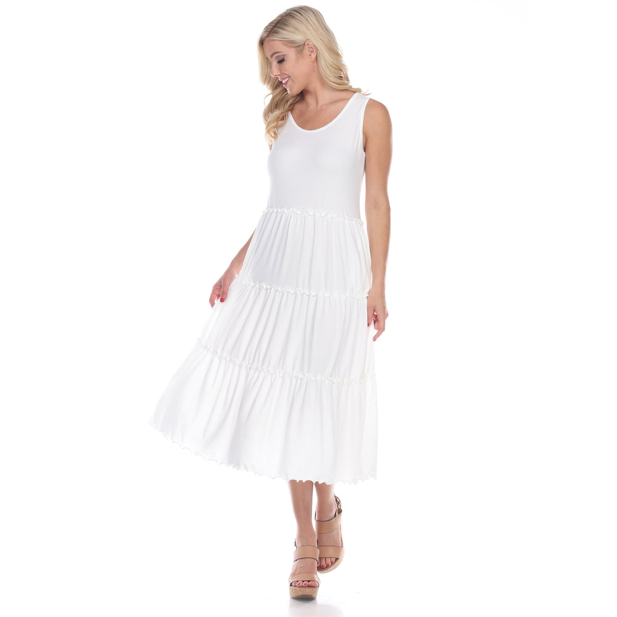 Dressbarn Recommended | Scoop Neck Tiered Midi Dress