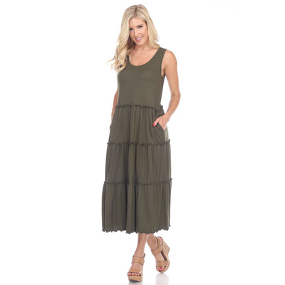 Dressbarn Recommended | Scoop Neck Tiered Midi Dress