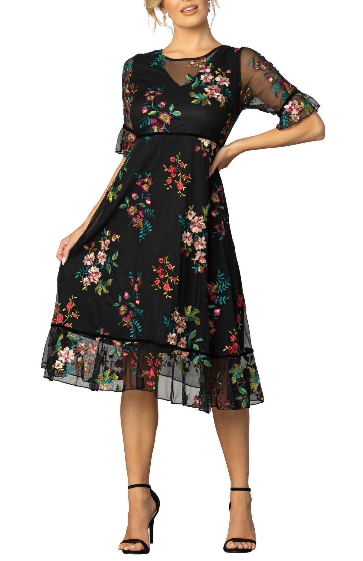 Dressbarn New | Wildflower Embroidered Dress