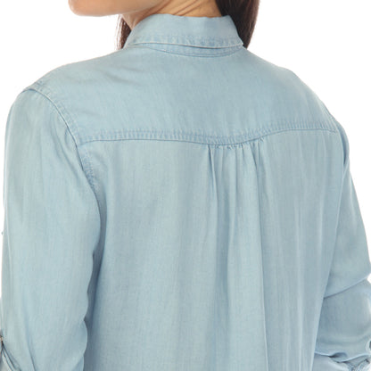 Dressbarn Featured | Women's Long Sleeve Tiered Midi Shirt Dress