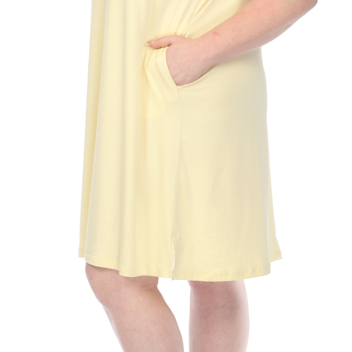 Dressbarn Popular | Women's  Crew Neck Ruffle Sleeve Dress - Yellow - Plus