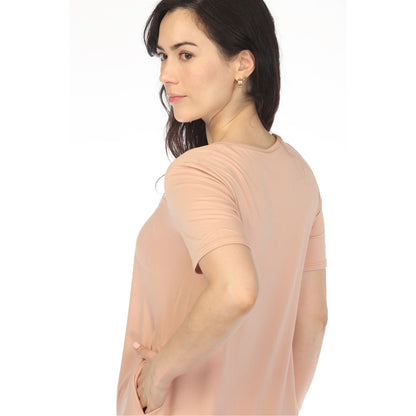 Dressbarn Recommended | Women's Crew Neck T-Shirt Dress - Rose Gold