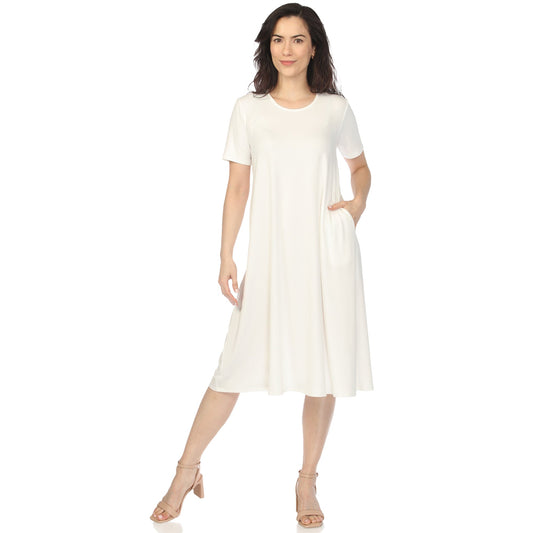 Dressbarn Recommended | Women's Crew Neck T-Shirt Dress - Off White