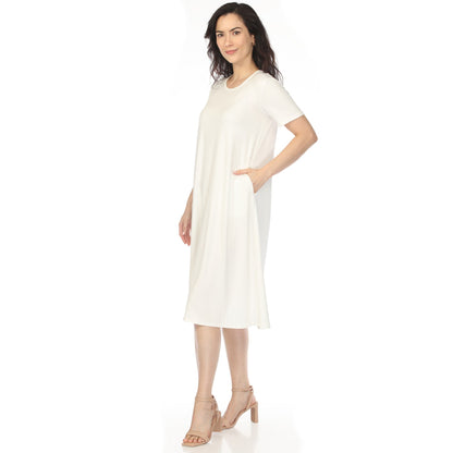 Dressbarn Recommended | Women's Crew Neck T-Shirt Dress - Off White