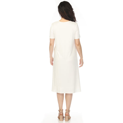 Dressbarn Recommended | Women's Crew Neck T-Shirt Dress - Off White