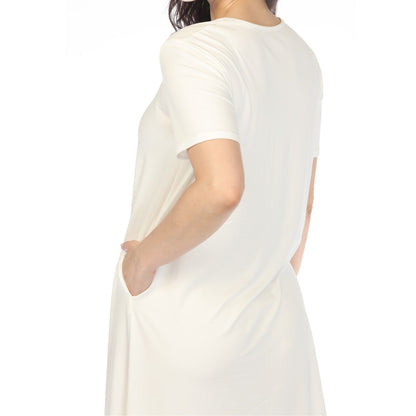 Dressbarn Recommended | Women's Crew Neck T-Shirt Dress - Off White