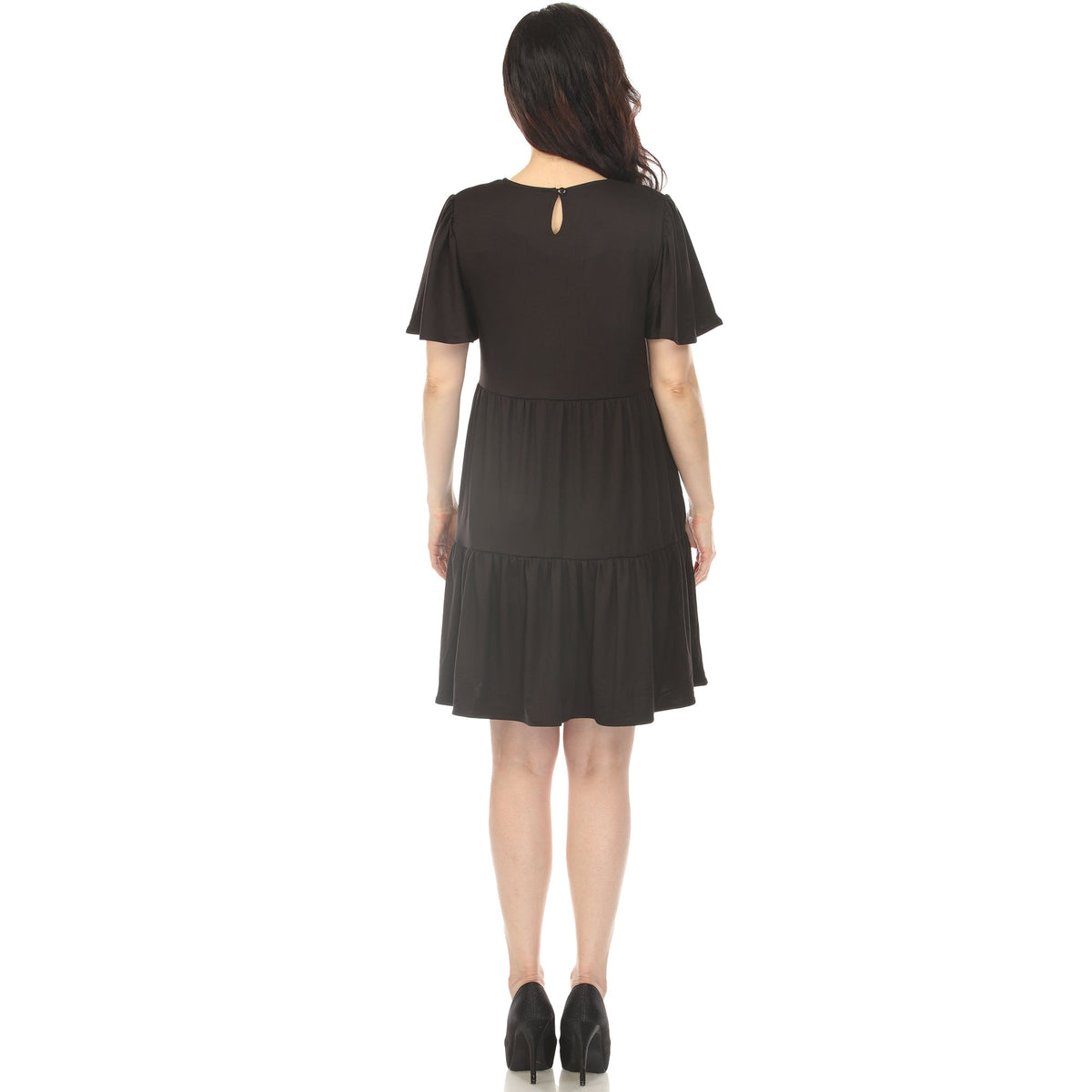 Dressbarn Recommended | Women's V-Neck Short Sleeve Dress - Black