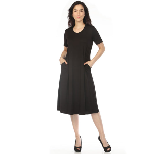 Dressbarn New | Women's Crew Neck T-Shirt Dress - Black