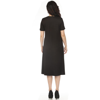 Dressbarn New | Women's Crew Neck T-Shirt Dress - Black