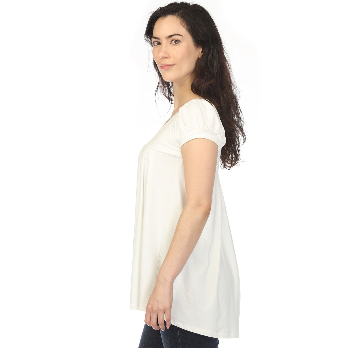 Dressbarn Trending | Women's Cap Sleeve Pleated Top - Off-White