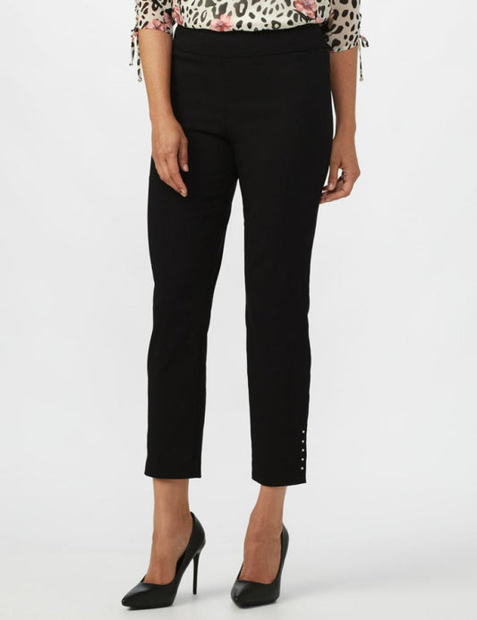 Dressbarn Recommended | Roz & Ali™ Solid Millennium Tummy Panel Pull On Ankle Pants With Rivet Trim Bottom