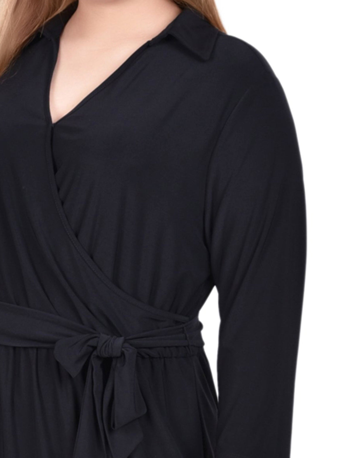 Dressbarn Best Seller | NY Collection Plus Size 3/4 Sleeve Belted Maxi Dress