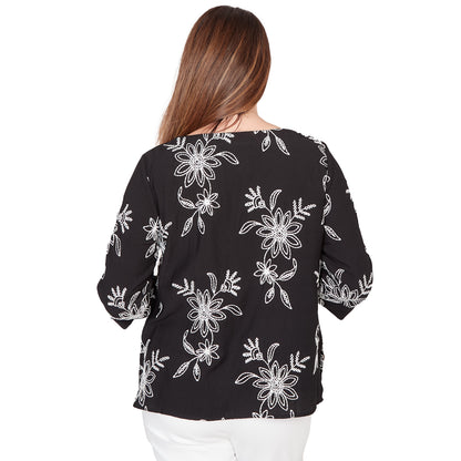 Dressbarn Best Seller | Alfred Dunner Tossed Floral Embroidered Top
