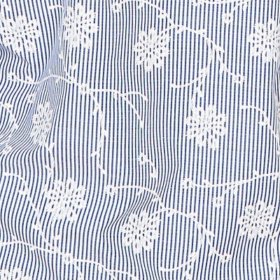 Dressbarn Popular | Alfred Dunner Puff Print Pinstripe Embroidered Button Down Top