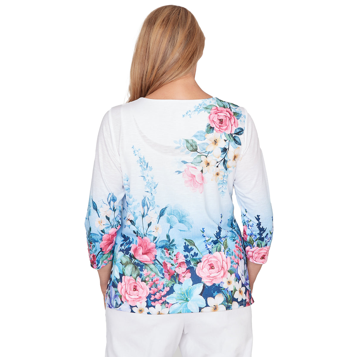 Dressbarn Trending | Alfred Dunner Ombre Border Floral Lace Top